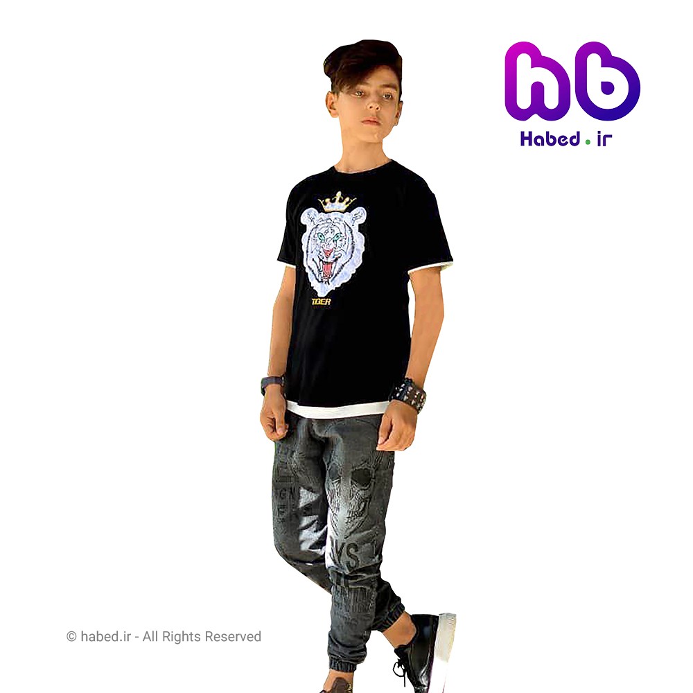 تیشرت اسپرت جدید بچگانه پسرانه و دخترانه ایرانی طرح ببر جنس پنبه دورو درجه یک کد 1713