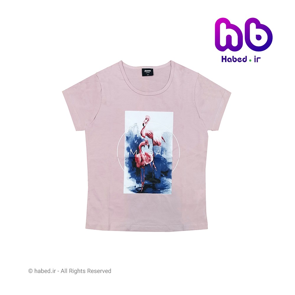 تیشرت تک بچگانه دخترانه جدید شیک خارجی جنس پنبه درجه یک طرح فلامینگو کد 1751
