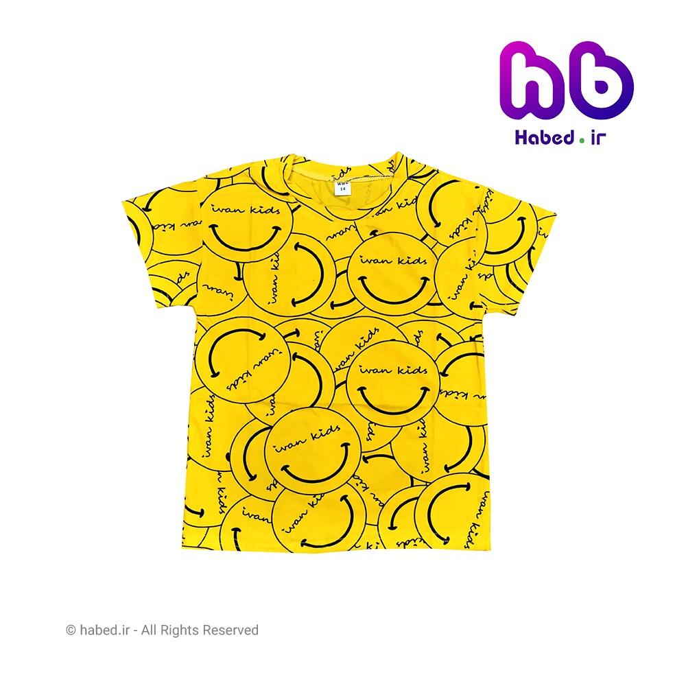 تیشرت تک بچگانه پسرانه جدید شیک خارجی جنس پنبه درجه یک طرح لبخند کد 1759