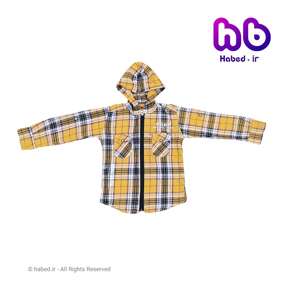 پیراهن شومیز کلاه دار جلو زیپ دار چهار خانه جدید بچگانه پسرانه شیک جنس کتان درجه یک کد 1789