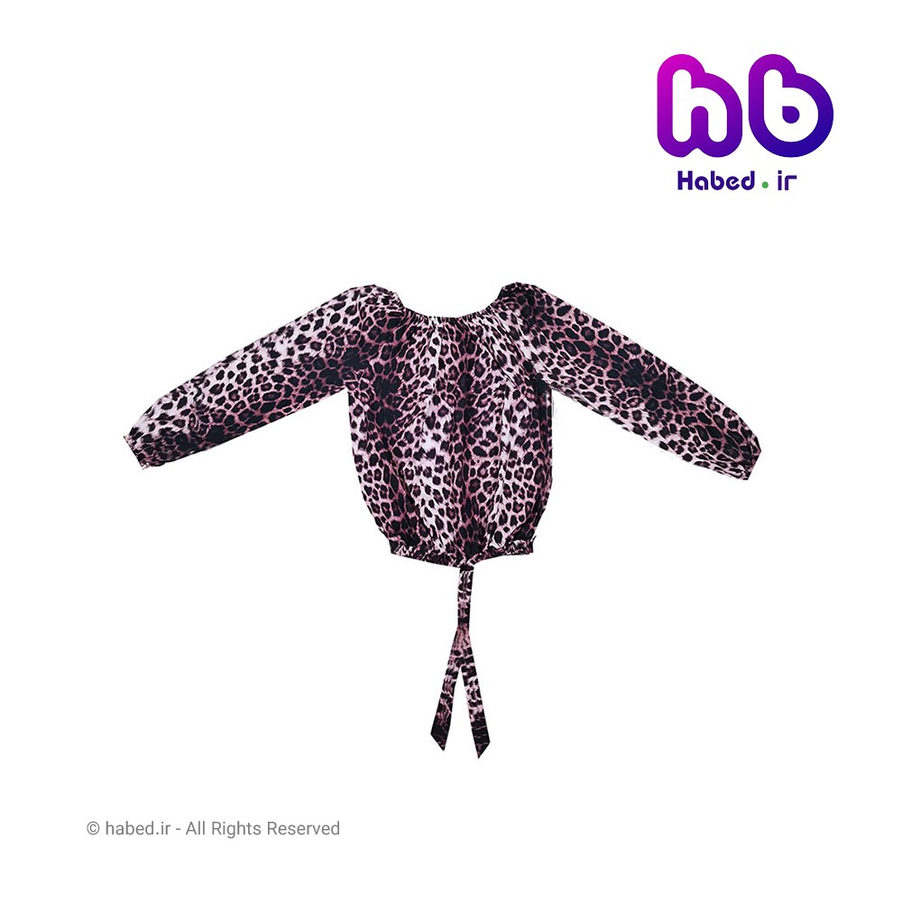 بلوز (شومیز) دخترانه جدید شیک طرح پلنگی جنس تضمینی پایین بند دارکد 1803