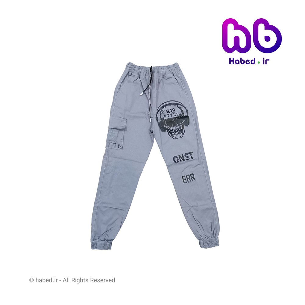 شلوار کتان جدید پایین مچ بچگانه اسپرت پسرانه و دخترانه جنس تضمینی طرح اسکلت و آیفون کد 1822