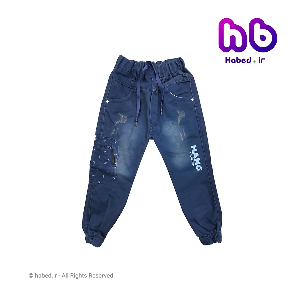 شلوار جین جدید پایین مچ بچگانه اسپرت پسرانه و دخترانه جنس تضمینی طرح اسکلت کد 1826
