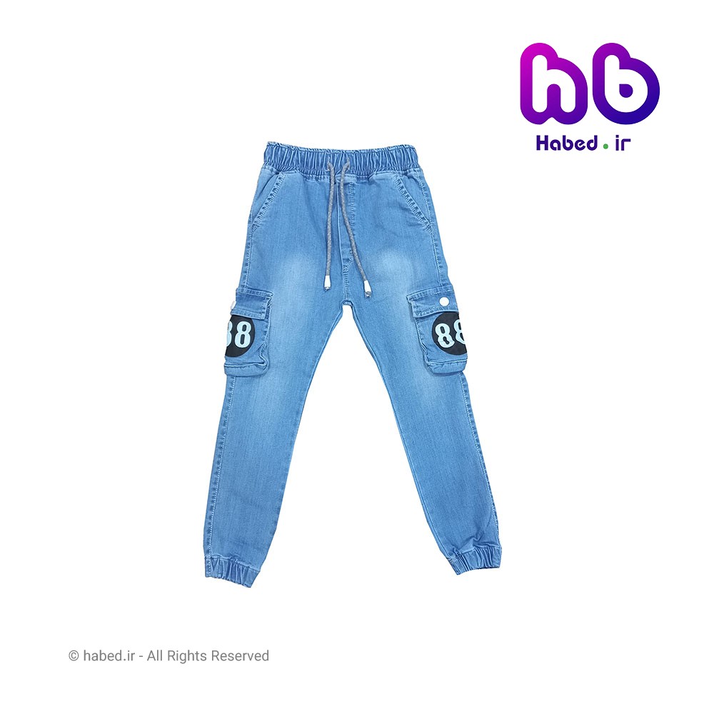 شلوار جین جدید بغل جیب دار پایین مچ بچگانه اسپرت پسرانه و دخترانه جنس تضمینی طرح 88 کد 1828