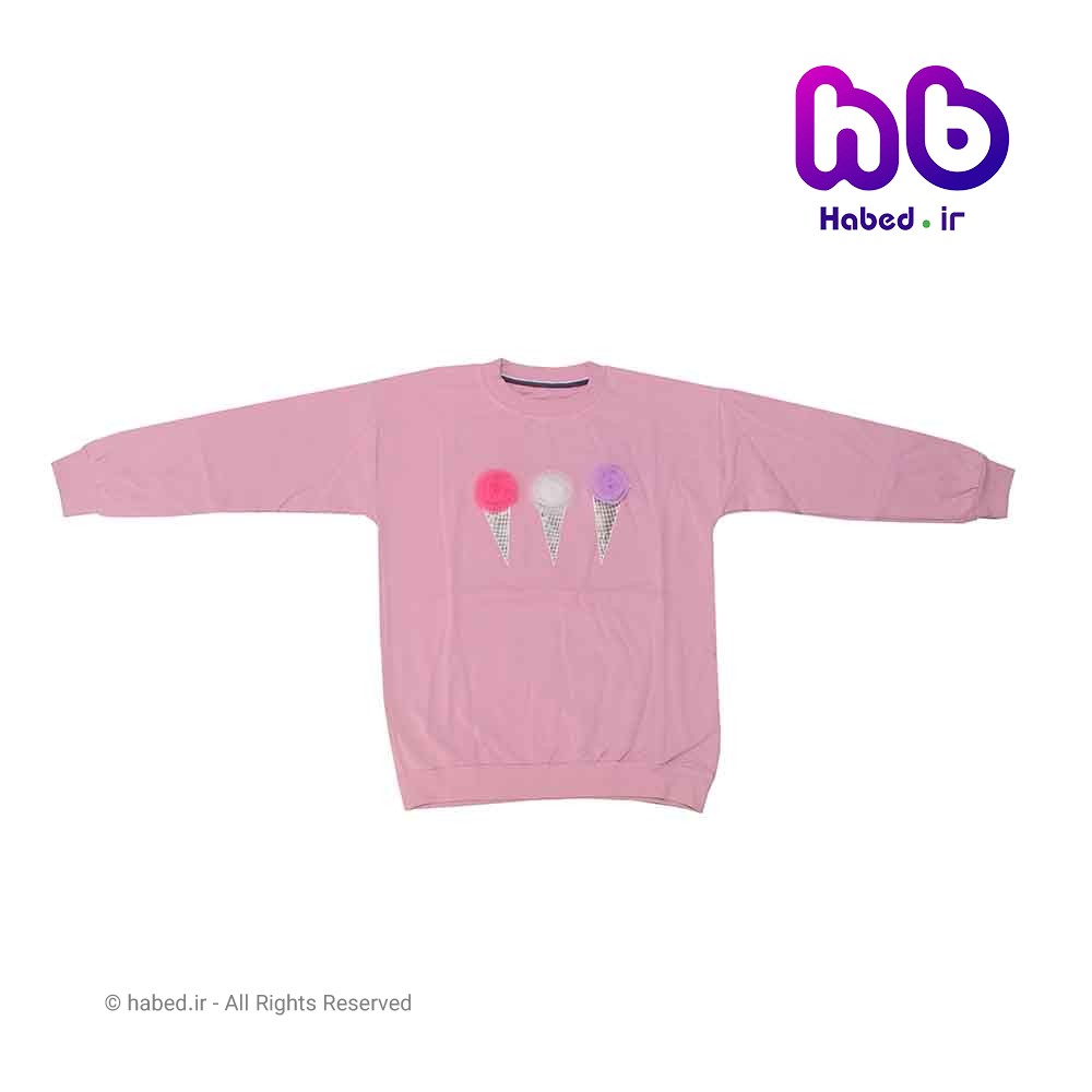 بلوز جدید بچگانه دخترانه شیک جنس پنبه دورو درجه یک طرح بستنی کد 1888