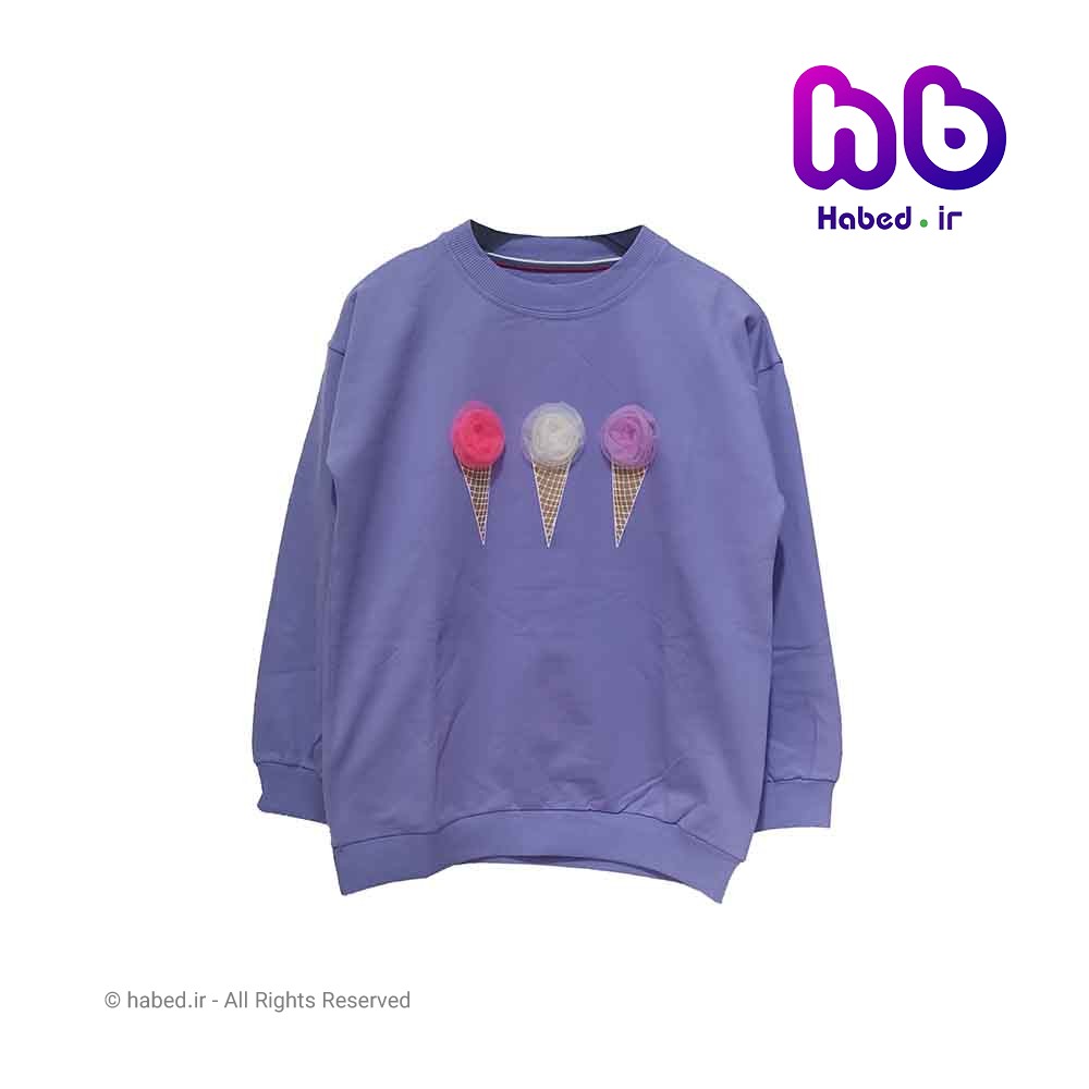 بلوز جدید بچگانه دخترانه شیک جنس پنبه دورو درجه یک طرح بستنی کد 1890