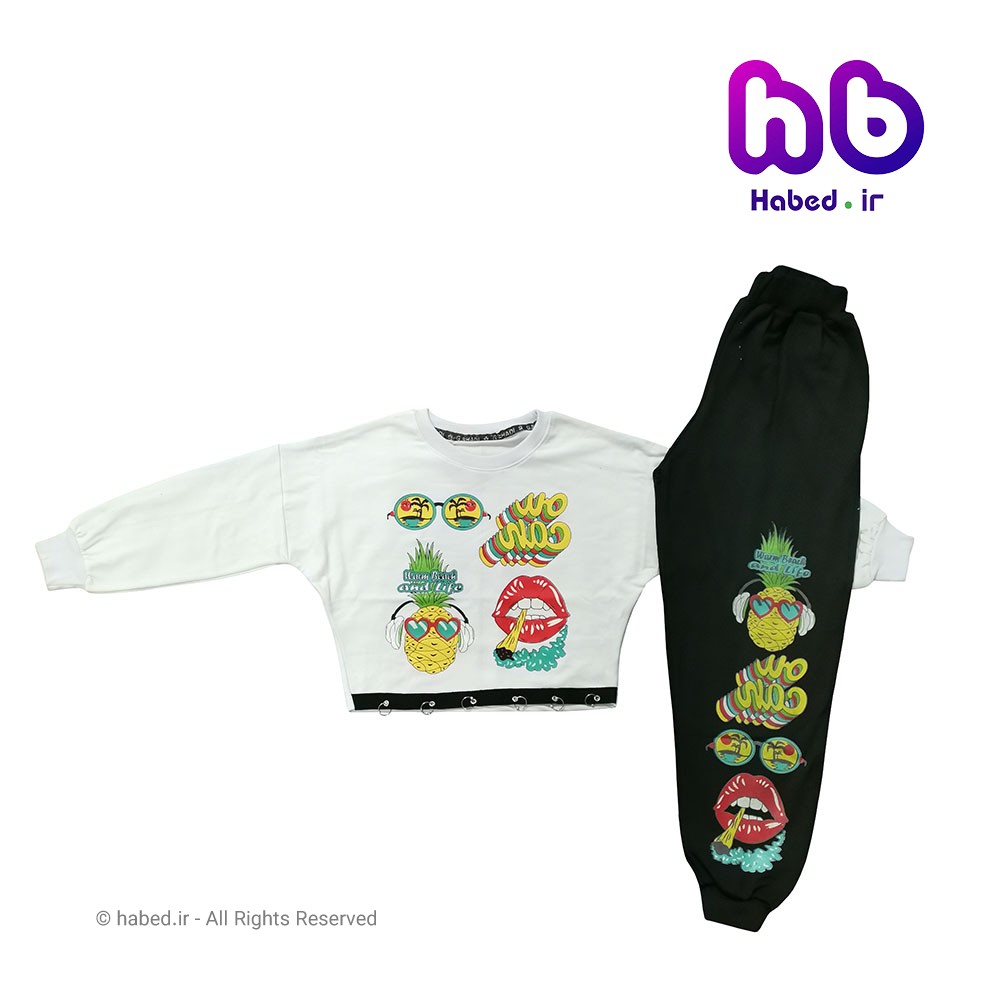 بلوز (کراپ) شلوار جدید بچگانه دخترانه شیک جنس دورس تضمینی کد 1958