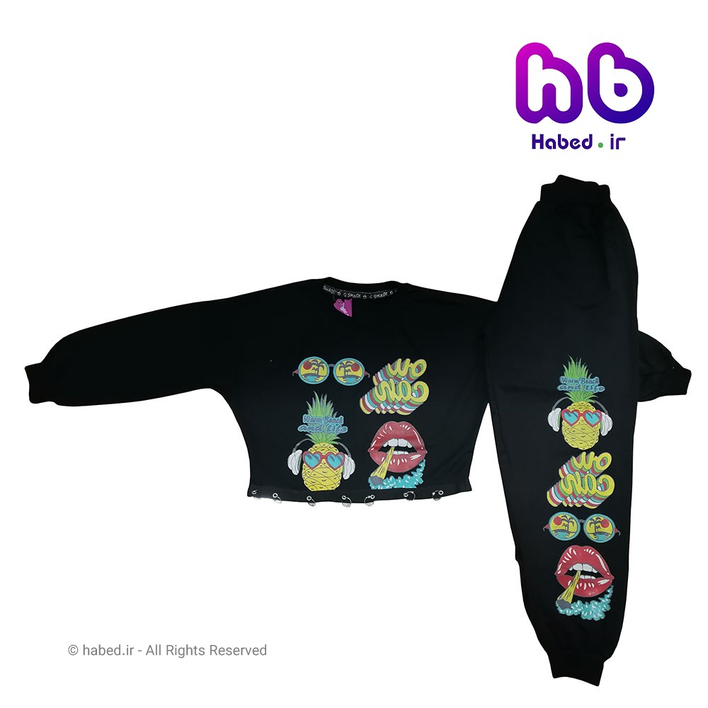 بلوز (کراپ) شلوار جدید بچگانه دخترانه شیک جنس دورس تضمینی کد 1960