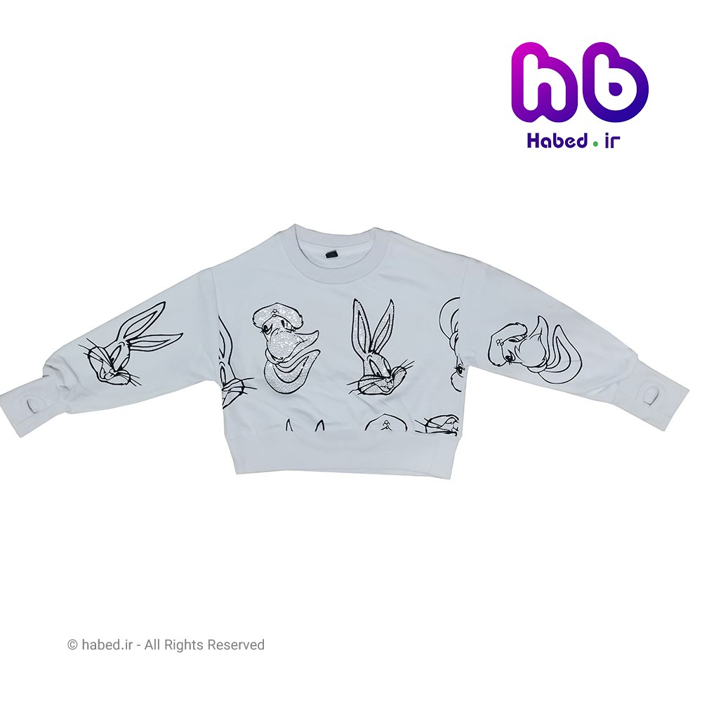 بلوز کراپ جدید دخترانه شیک جنس پنبه تضمینی و آستین انگشتی کد 2015