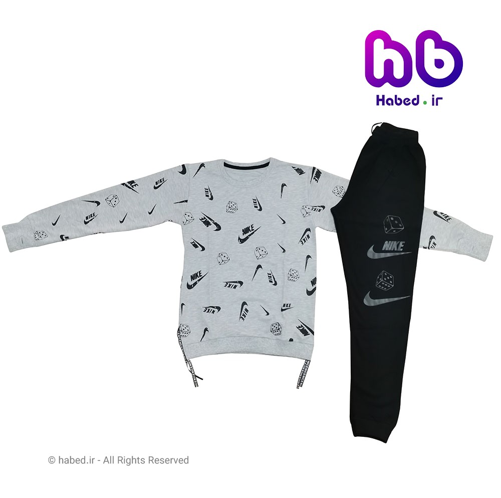 بلوز شلوار جدید شیک بچگانه اسپرت پسرانه و دخترانه جنس دورس طرح NIKE کد 2030