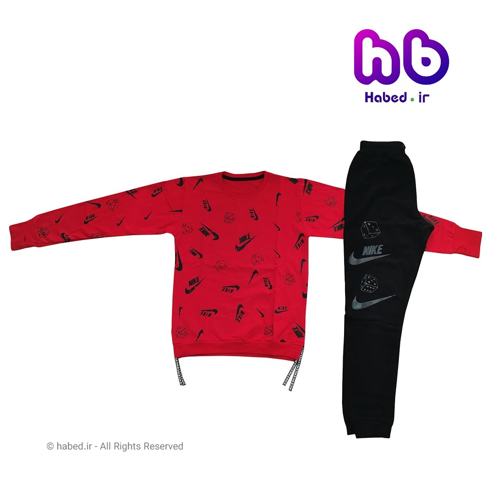 بلوز شلوار جدید شیک بچگانه اسپرت پسرانه و دخترانه جنس دورس طرح NIKE کد 2029