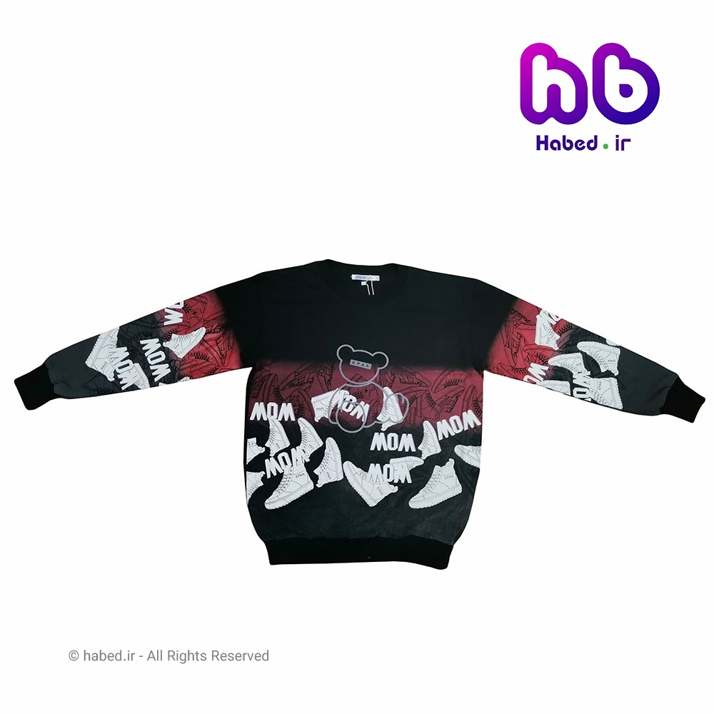 بلوز تک لاکچری جدید شیک بچگانه اسپرت پسرانه و دخترانه جنس دورس طرح کفش  کد 2046