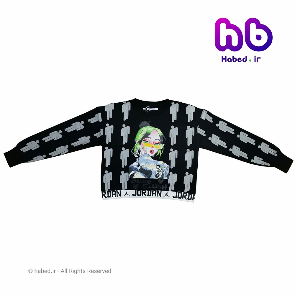 بلوز ( کراپ) جدید بچگانه دخترانه شیک جنس پنبه دورو درجه یک آستین انگشتی طرح دختر کد 2062