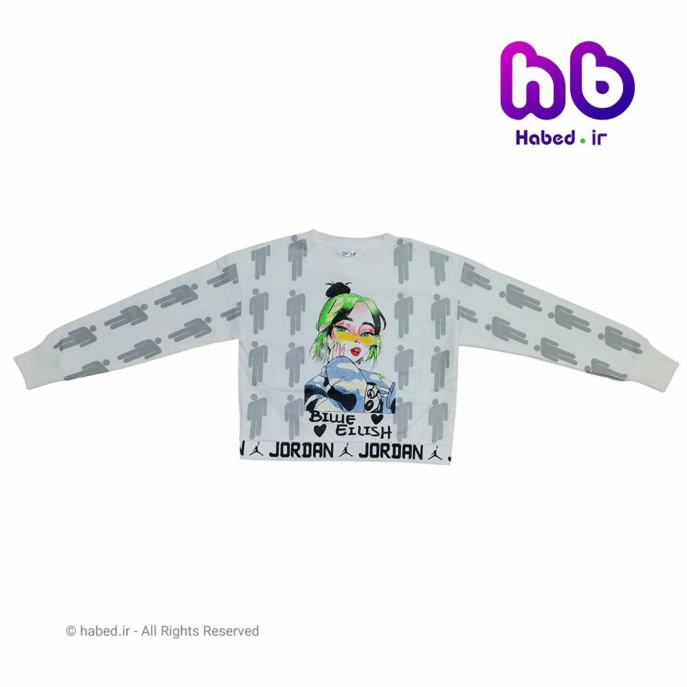 بلوز ( کراپ) جدید بچگانه دخترانه شیک جنس پنبه دورو درجه یک آستین انگشتی طرح دختر کد 2063