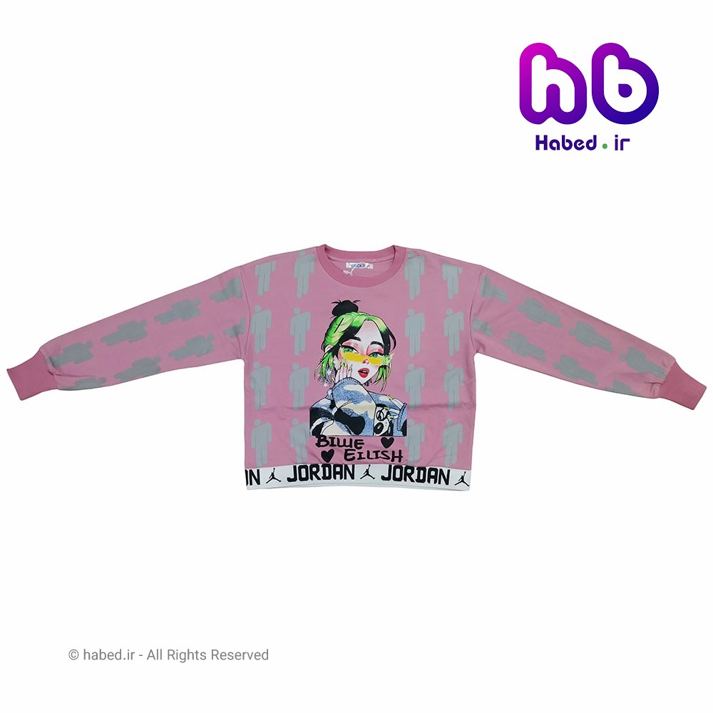 بلوز ( کراپ) جدید بچگانه دخترانه شیک جنس پنبه دورو درجه یک آستین انگشتی طرح دختر کد 2065