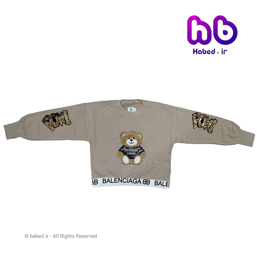 بلوز ( کراپ) جدید بچگانه دخترانه شیک جنس پنبه دورو درجه یک طرح خرس کد 2068