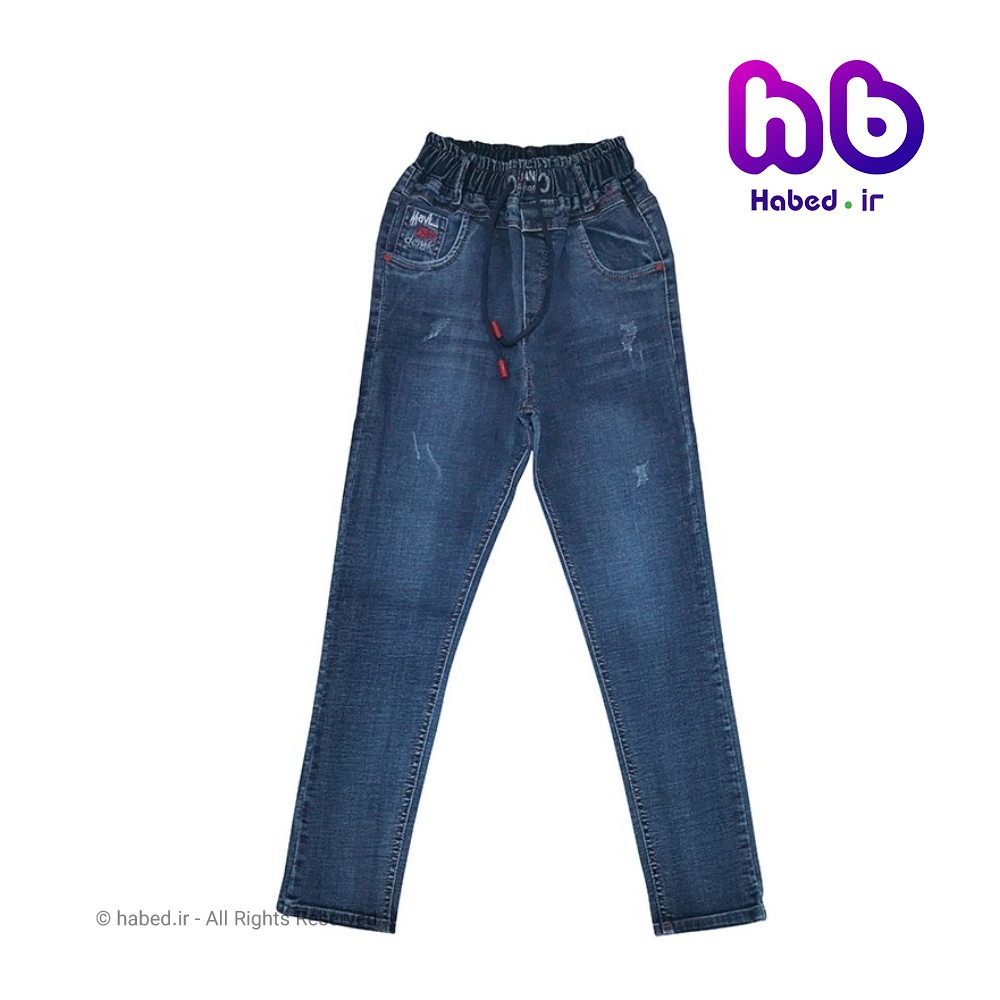 شلوار جین کمر کش جدید بچگانه اسپرت پسرانه و دخترانه جنس تضمینی و کش کد 2074