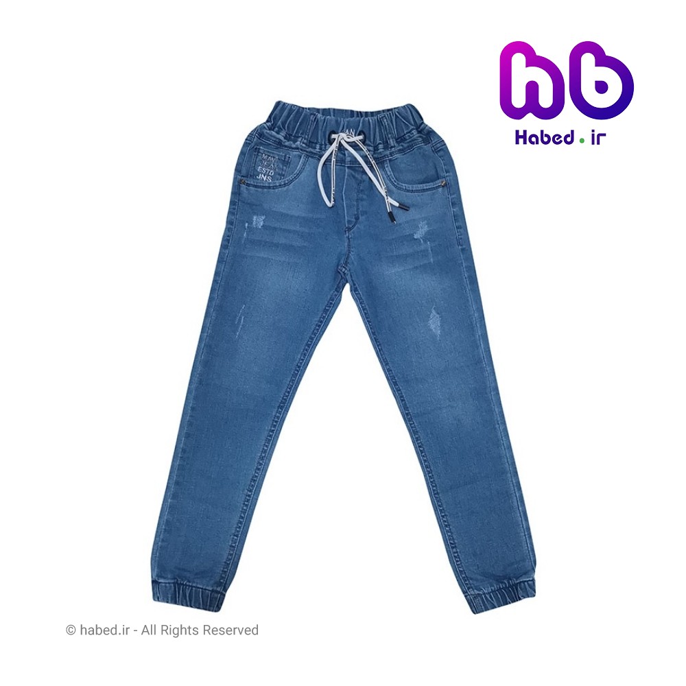 شلوار جین کمر کش جدید بچگانه اسپرت پسرانه و دخترانه کمرکش مچ کش جنس تضمینی کد 2078