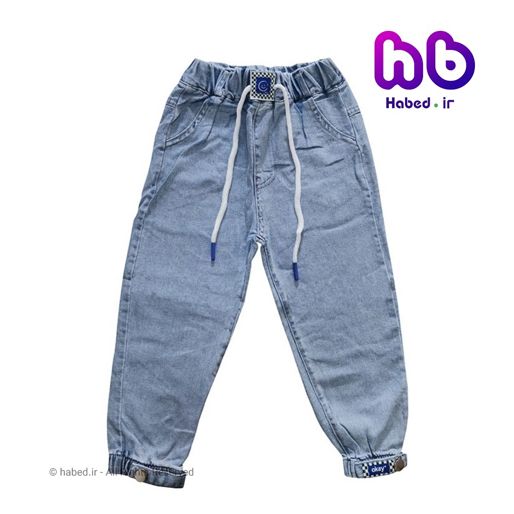 شلوار جین خارجی جدید مام فیت کمر کش بچگانه اسپرت پسرانه و دخترانه جنس تضمینی کد 2085