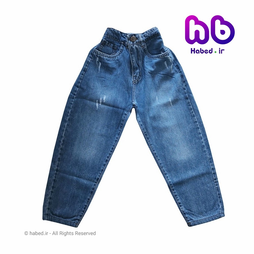 شلوار جین جدید بچگانه اسپرت پسرانه و دخترانه جنس تضمینی و کش کد 2087