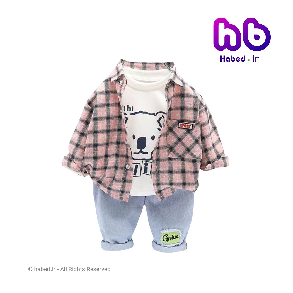 ست سه تکه جدید بچگانه پسرانه شیک جنس تضمینی بدون آبرفت کد 2134