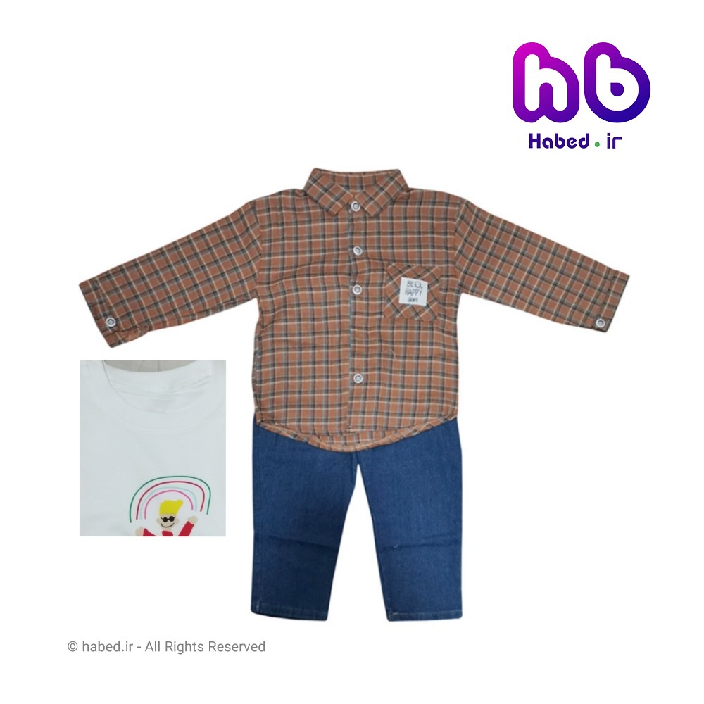 ست سه تکه جدید بچگانه پسرانه شیک جنس تضمینی بدون آبرفت کد 2133