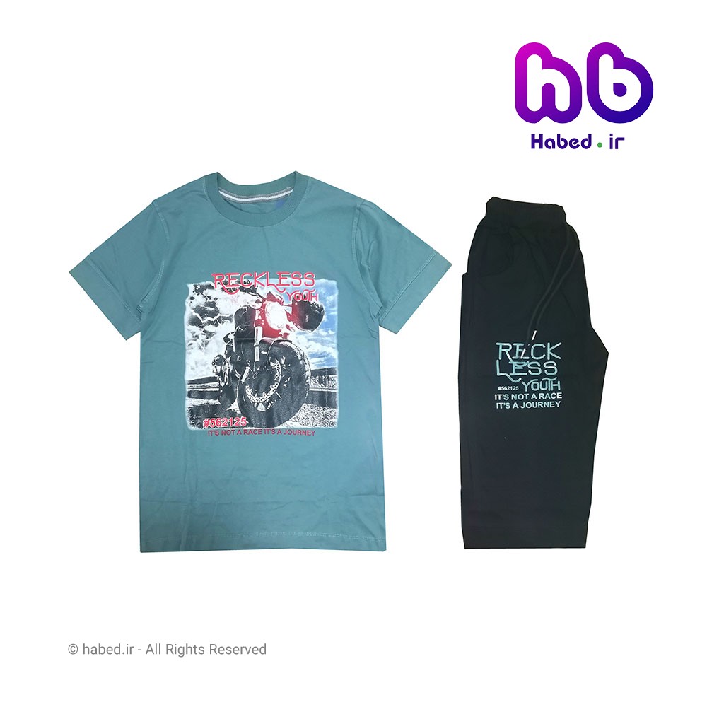 تیشرت شلوارک بچگانه پسرانه ایرانی شیک جنس پنبه دورو درجه یک کد 2226