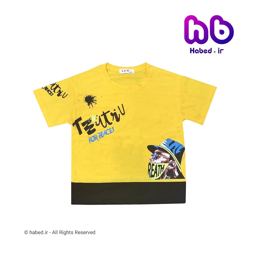تیشرت تک بچگانه پسرانه جدید شیک خارجی جنس پنبه درجه یک طرح مرد کد 1747