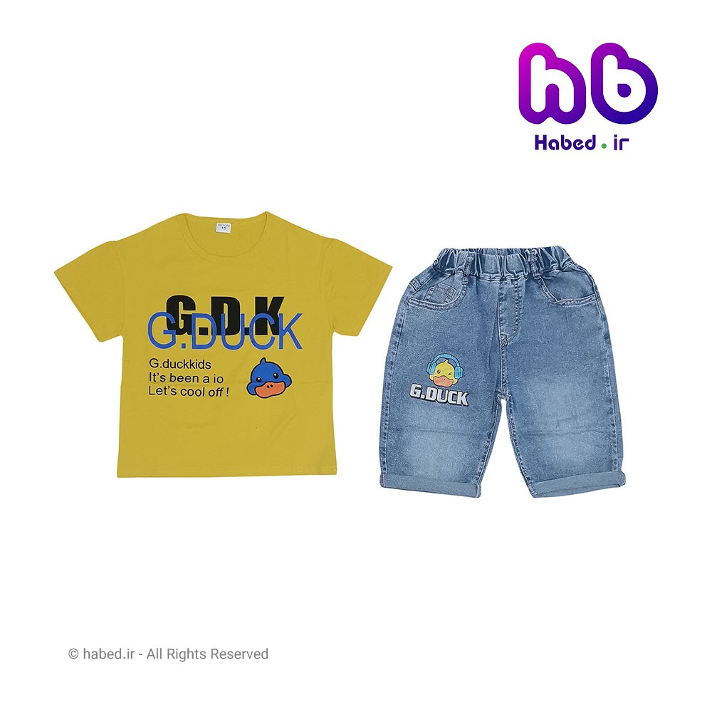 ست تیشرت شلوارک بچه گانه پسرانه و دخترانه خارجی شیک جنس پنبه دورو درجه یک کد 2252