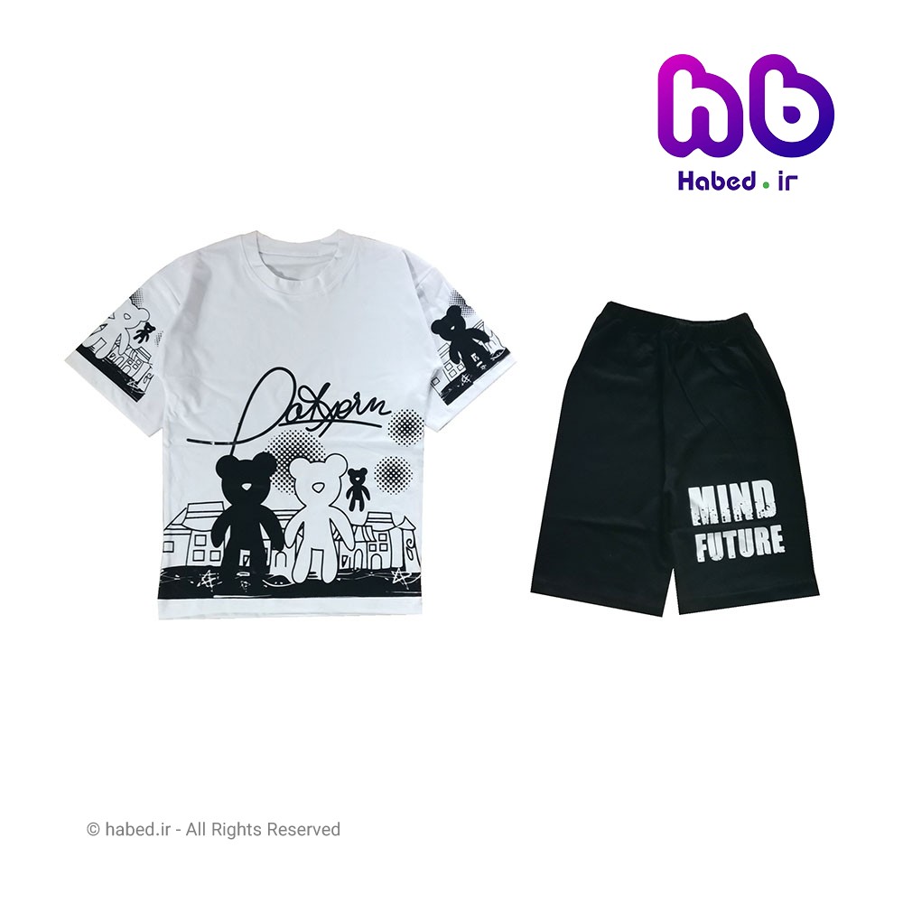 ست تیشرت شلوارک بچه گانه پسرانه ایرانی شیک جنس پنبه دورو درجه یک کد 2267