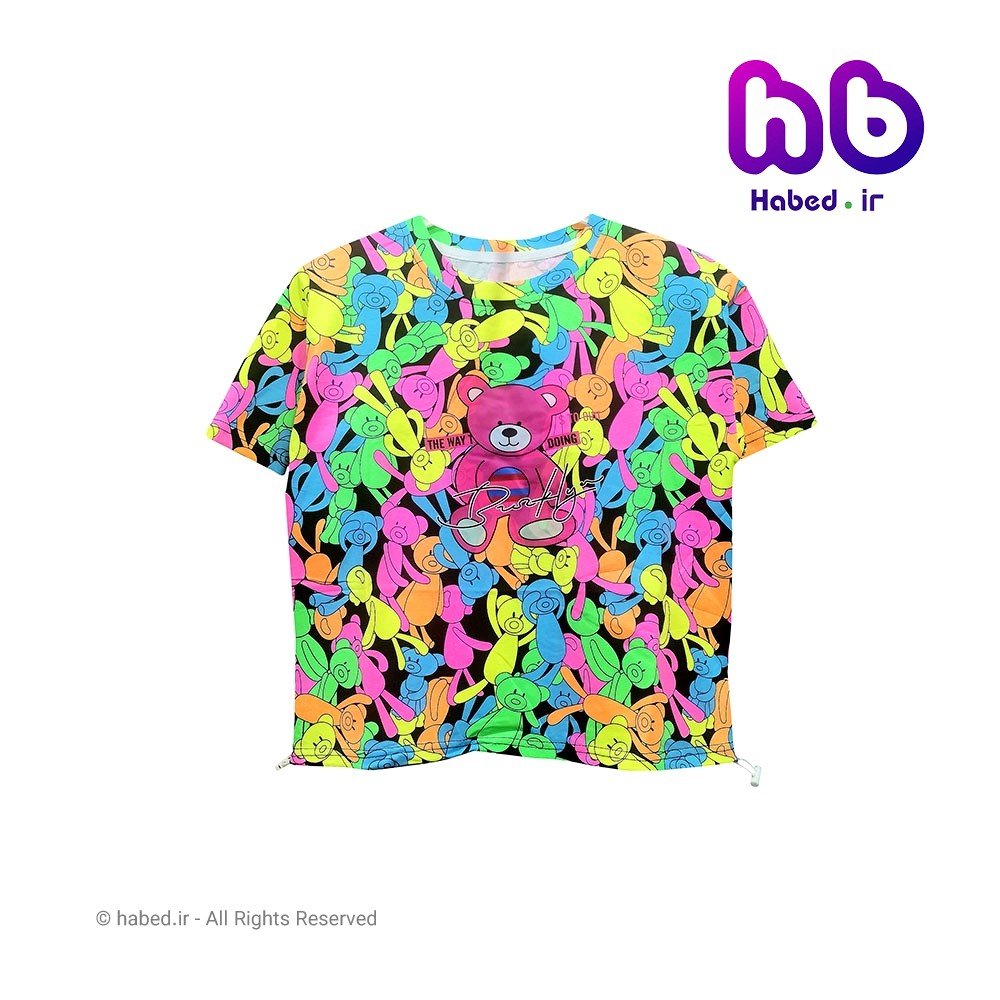 تیشرت کراپ جدید لش خارجی بچه گانه دخترانه شیک جنس پنبه دورو درجه یک کد 2281