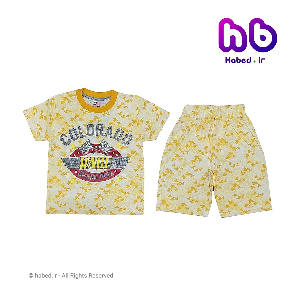 ست تیشرت شلوارک جدید بچه گانه پسرانه ایرانی جنس پنبه دورو درجه یک کد 2307