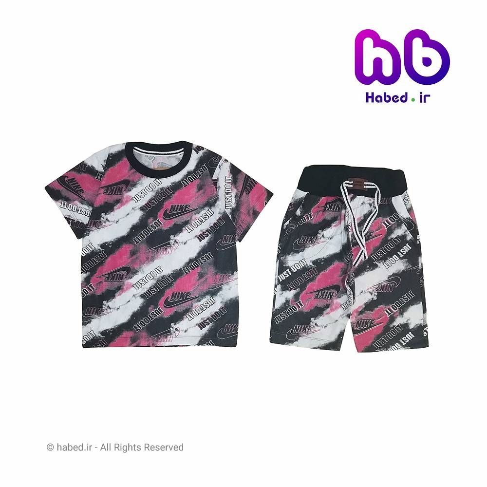 ست تیشرت شلوارک جدید بچه گانه پسرانه جنس پنبه دورو درجه یک کد 2325