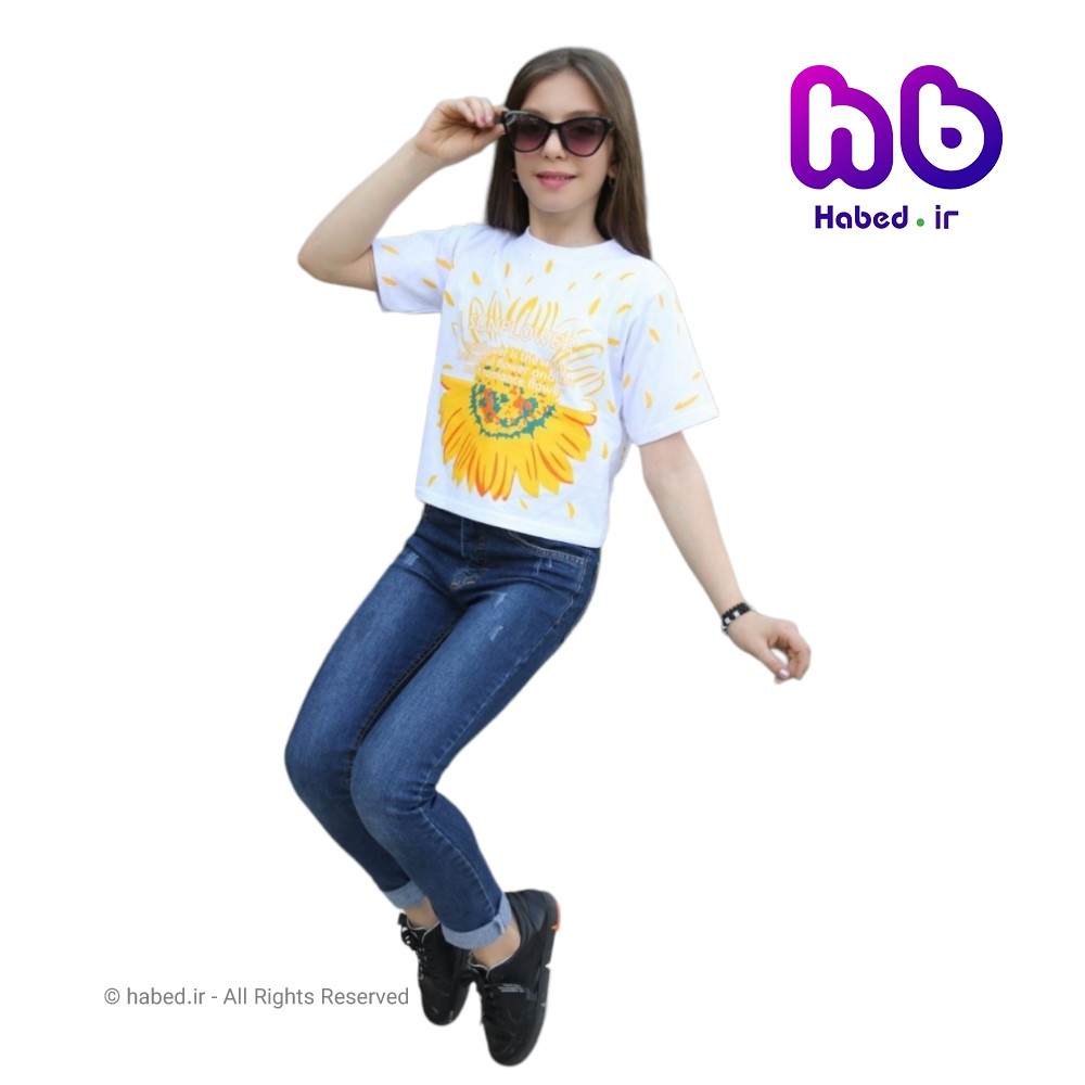 تیشرت کراپ جدید ایرانی بچه گانه دخترانه شیک جنس پنبه دورو درجه یک کد 2348