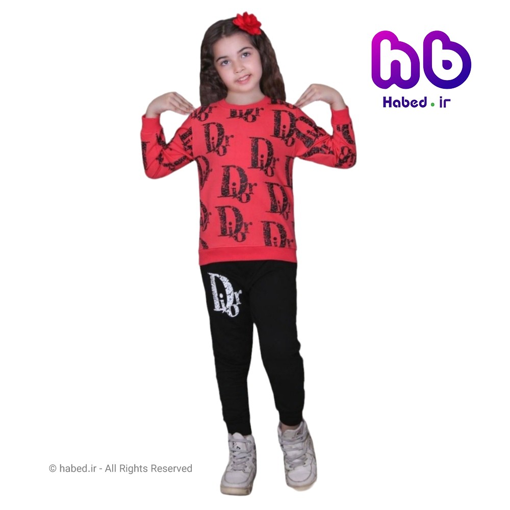 بلوز شلوار جدید شیک بچگانه اسپرت دخترانه و پسرانه جنس دورس پنبه دورو کد 2407