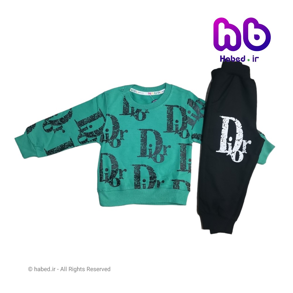 بلوز شلوار جدید شیک بچگانه اسپرت دخترانه و پسرانه جنس دورس پنبه دورو کد 2404