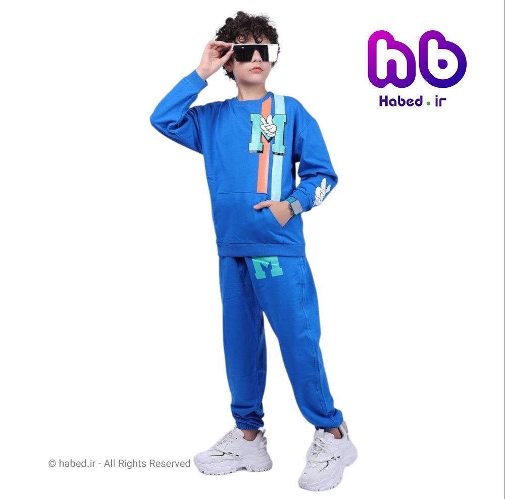 بلوز شلوار جدید شیک بچگانه اسپرت دخترانه و پسرانه جنس دورس پنبه دورو کد 2416