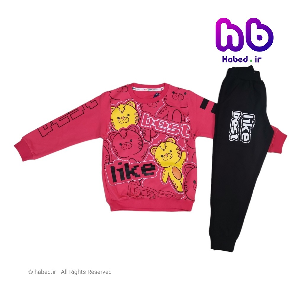بلوز شلوار جدید شیک بچگانه دخترانه جنس دورس پنبه دورو کد 2429