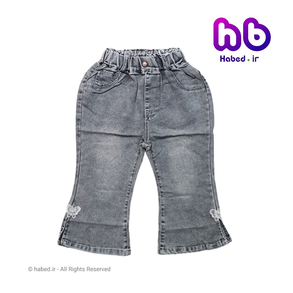 شلوار جین خارجی دمپا گشاد جدید شیک بچگانه پسرانه و دخترانه جنس تضمینی کد 2647