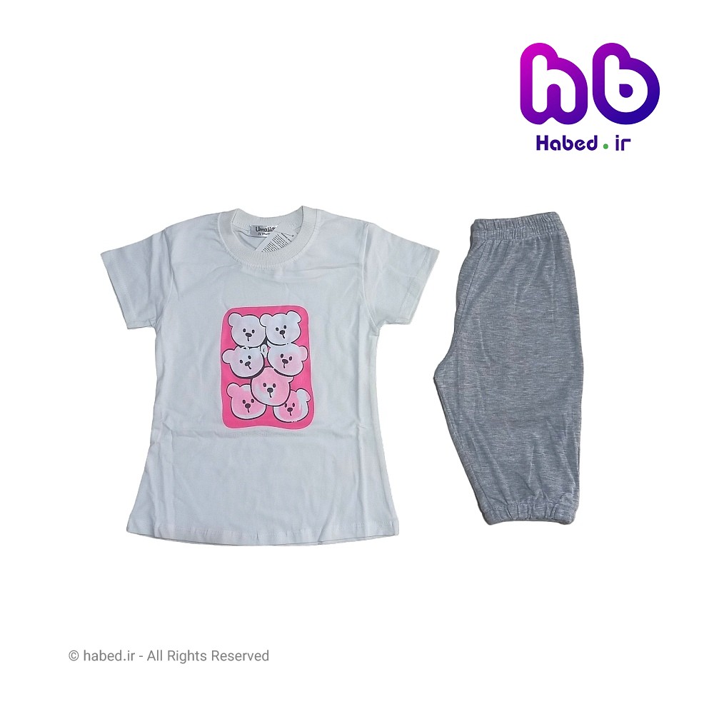 تیشرت شلوارک جدید شیک بچگانه دخترانه جنس پنبه دورو درجه یک کد 2772