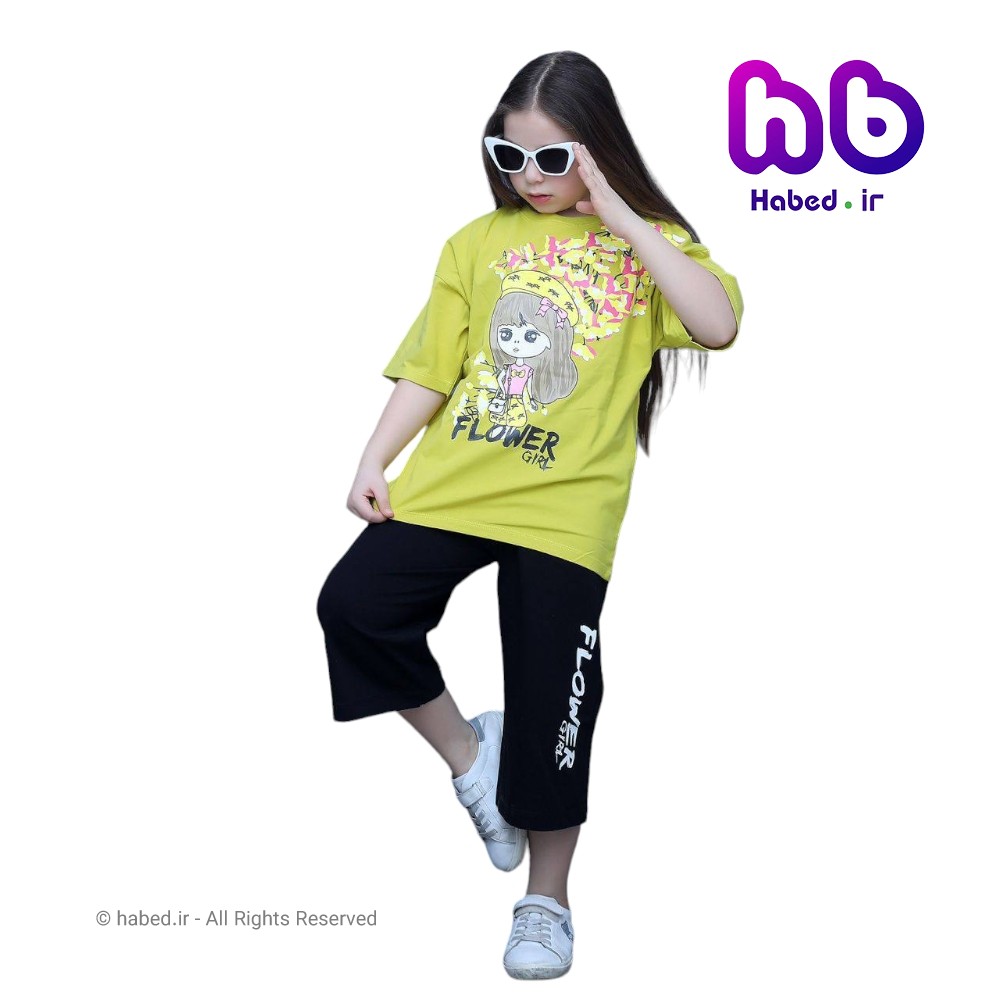 تیشرت شلوارک جدید شیک بچگانه دخترانه جنس پنبه دورو درجه یک کد 2786