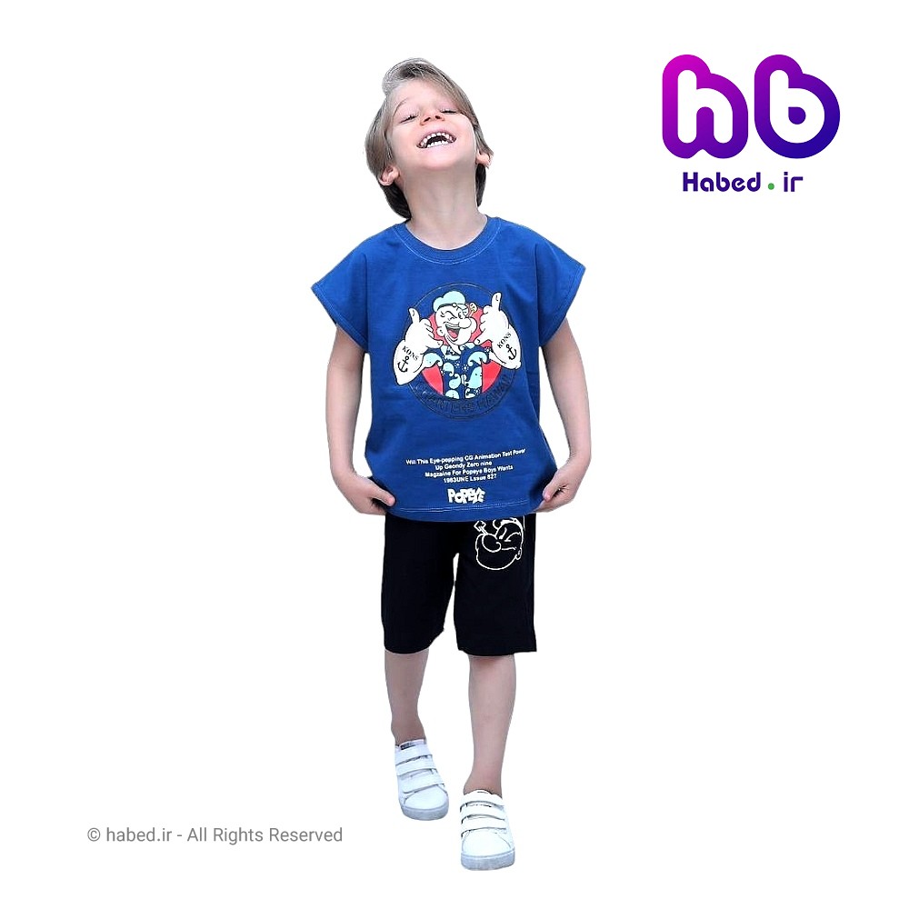 تیشرت شلوارک جدید شیک بچگانه پسرانه جنس پنبه دورو درجه یک کد 2788