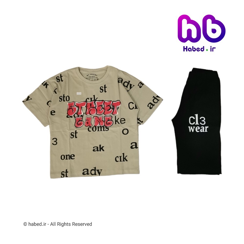 تیشرت شلوارک جدید شیک بچگانه پسرانه و دخترانه جنس پنبه دورو درجه یک کد 2796