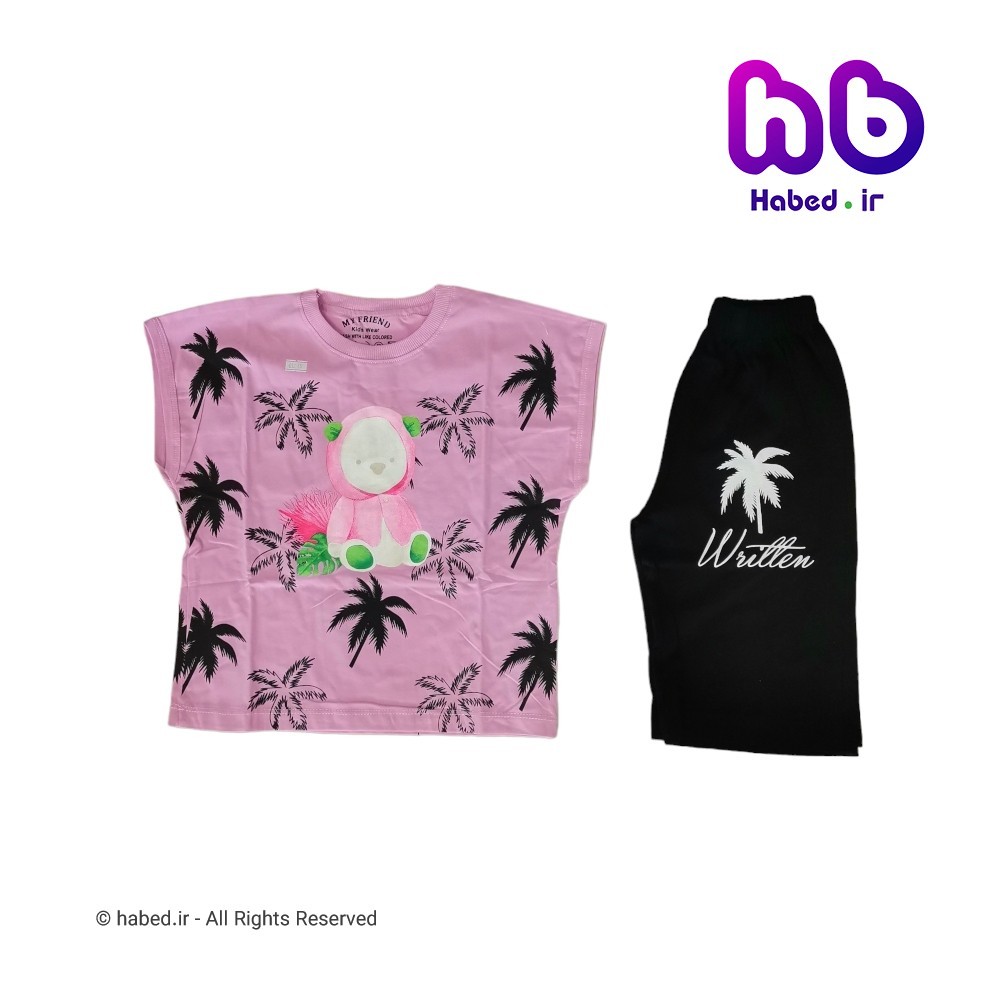 تیشرت شلوارک جدید شیک بچگانه دخترانه جنس پنبه دورو درجه یک کد 2801