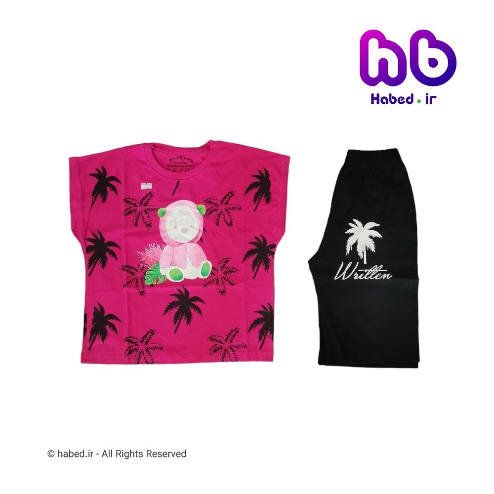 تیشرت شلوارک جدید شیک بچگانه دخترانه جنس پنبه دورو درجه یک کد 2803