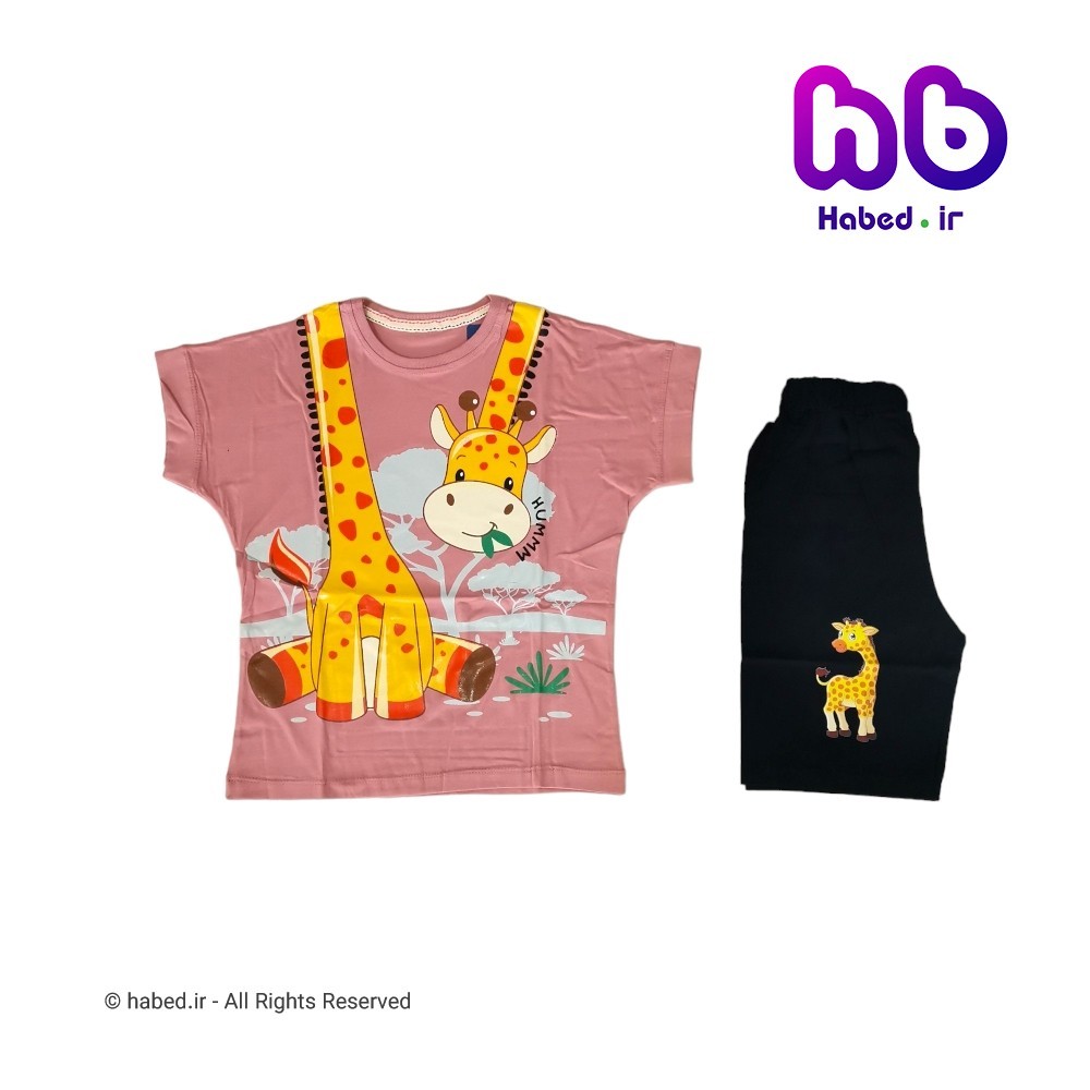 تیشرت شلوارک جدید شیک بچگانه دخترانه جنس پنبه دورو درجه یک کد 2811