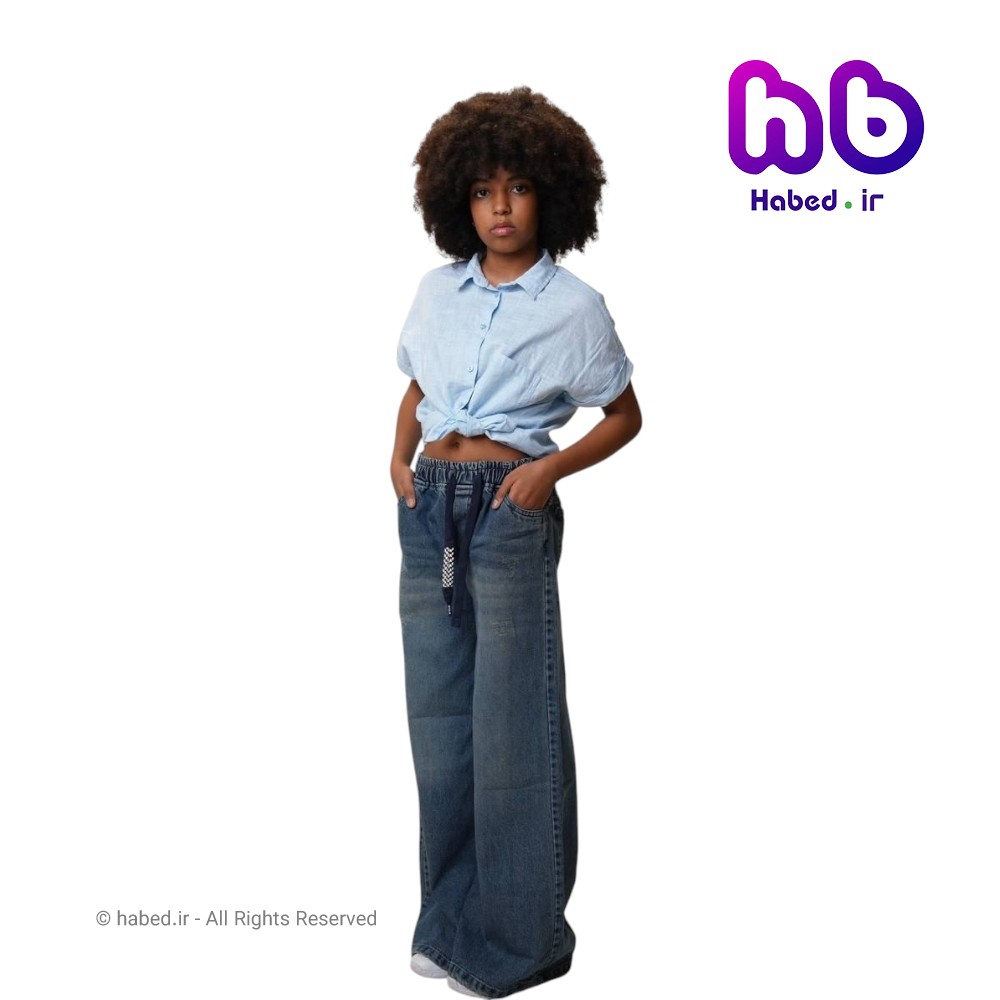 شلوار جین فول بگ بچگانه پسرانه و دخترانه جنس تضمینی کد 2951
